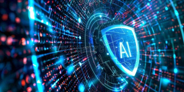 AI Shield: Defending Against Cyber Threats Stock Illustration ...